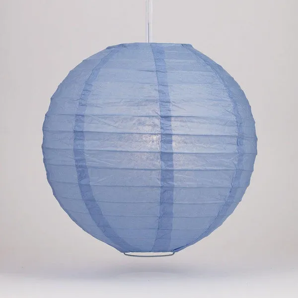 10" Serenity Blue Round Paper Lantern, Even Ribbing, Chinese Hanging Decoration for Weddings and Parties