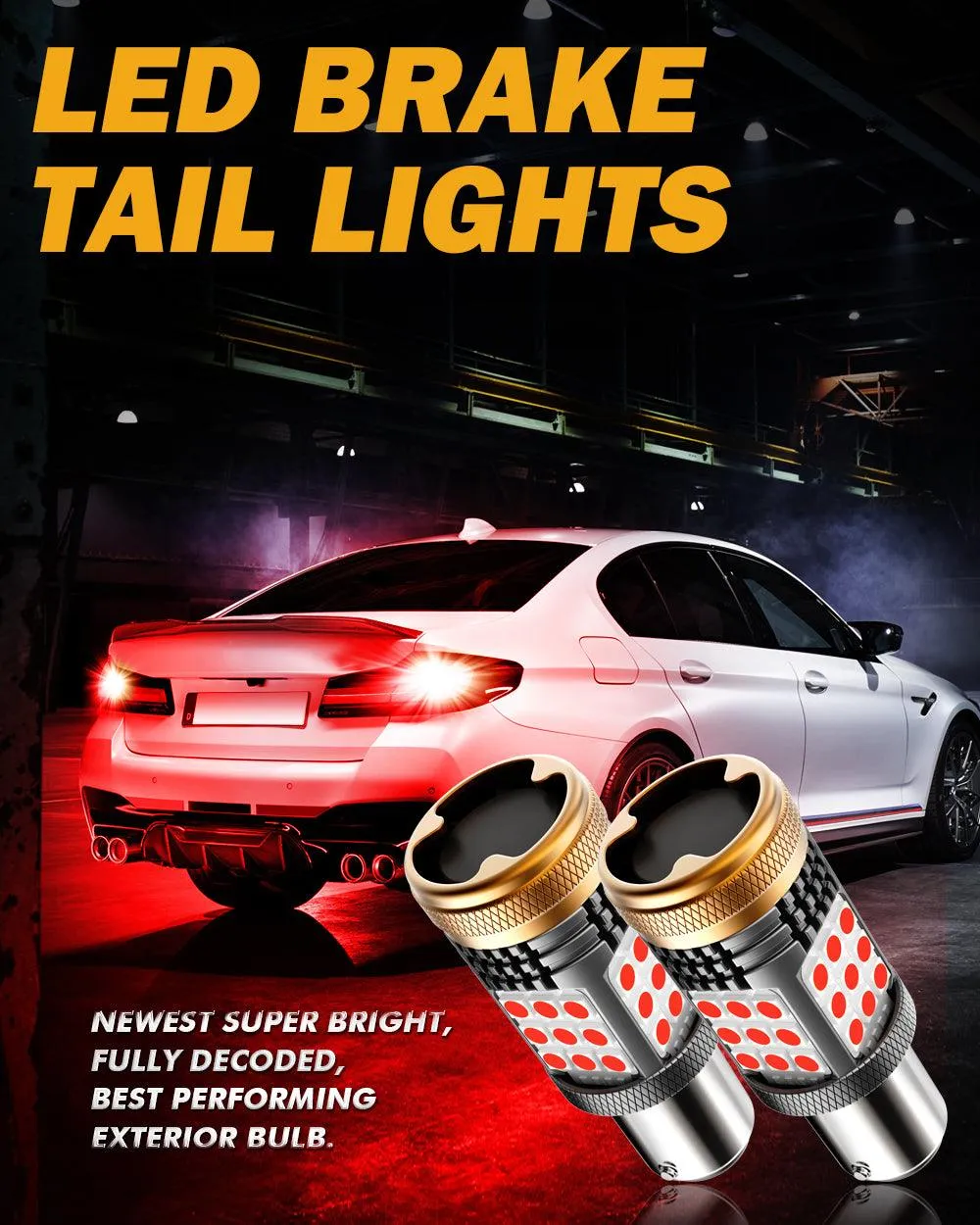 1157 BAY15D LED Brake/Tail Light Bulbs 56W 600% Hight Brightness CAN-Bus Error Free Red B21 Series | 2 Bulbs