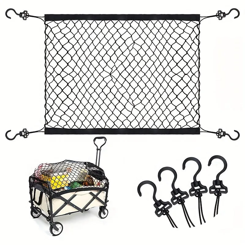 1pc Utility Wagon Net, Wagon Cargo Net, Wagon Parts Cargo Net, Heavy Duty Nylon Net For Garden Cart, Folding Trolley, Cart