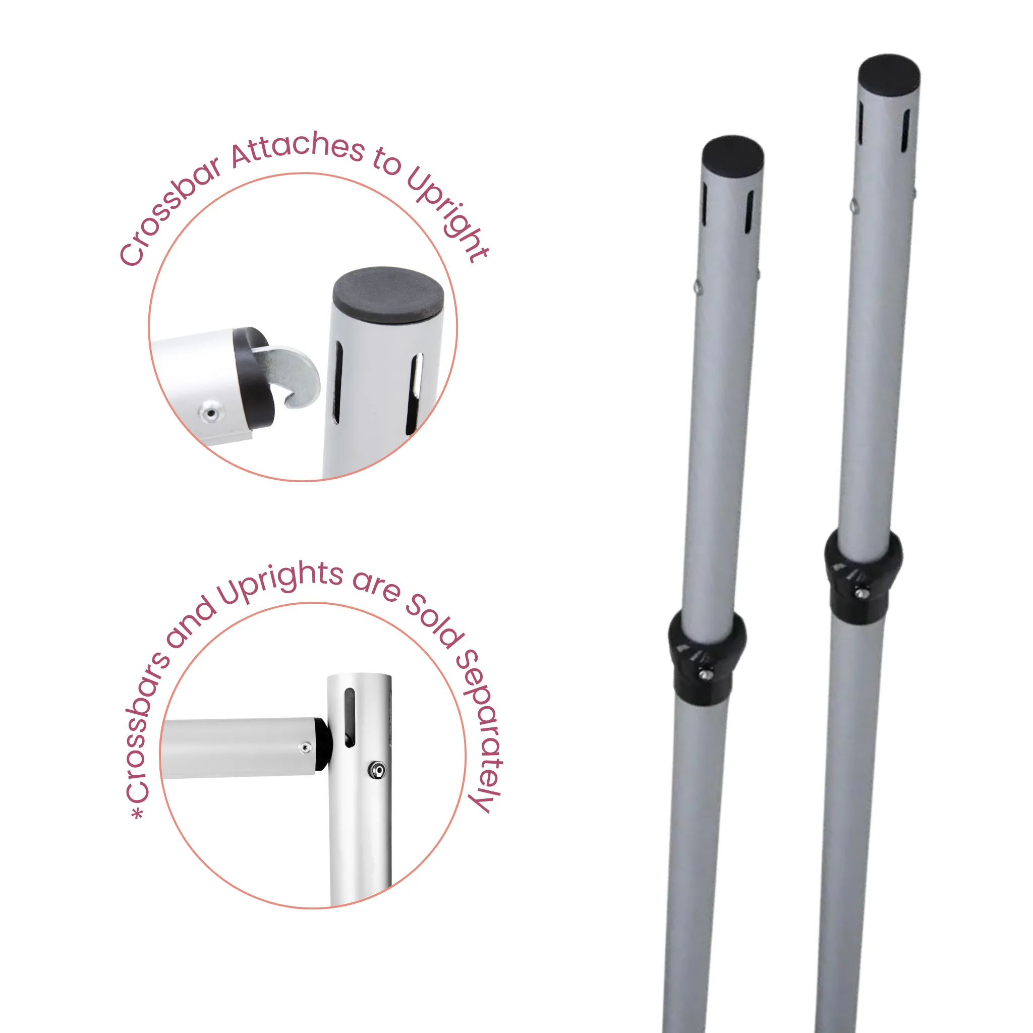 2 pc Telescopic Slip-fit Upright 5ft to 8ft with slip lock collar