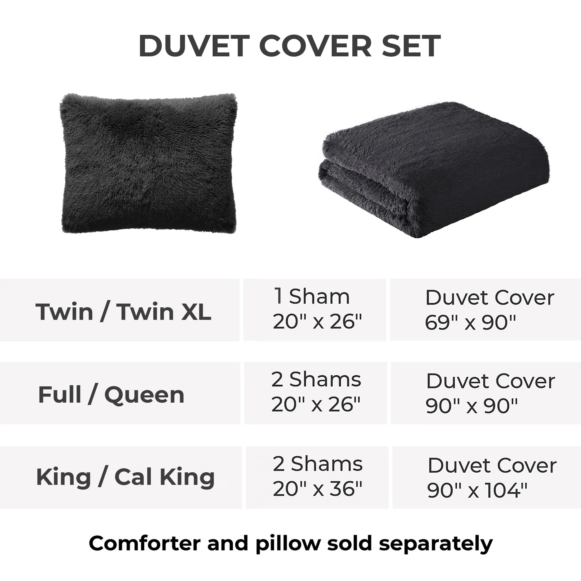 3-Piece Shaggy Duvet Cover Set