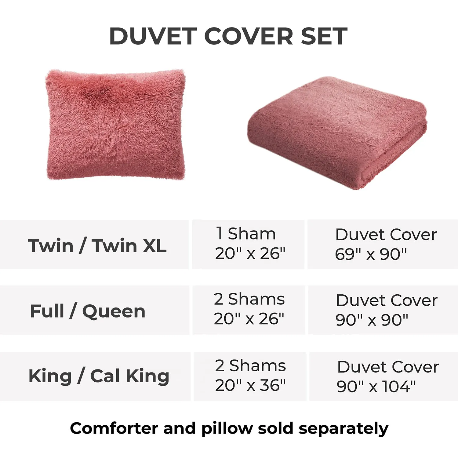 3-Piece Shaggy Duvet Cover Set