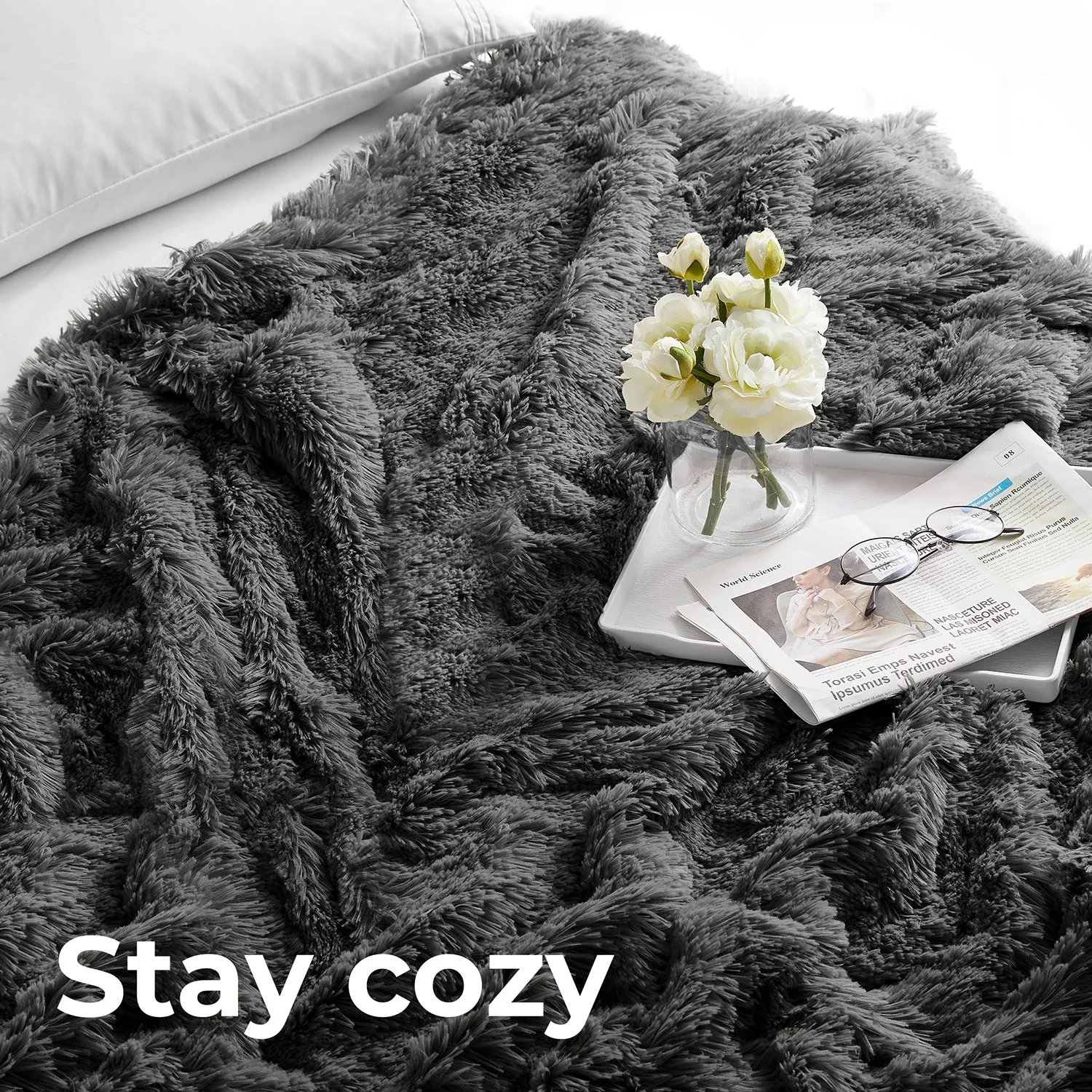 3-Piece Shaggy Duvet Cover Set