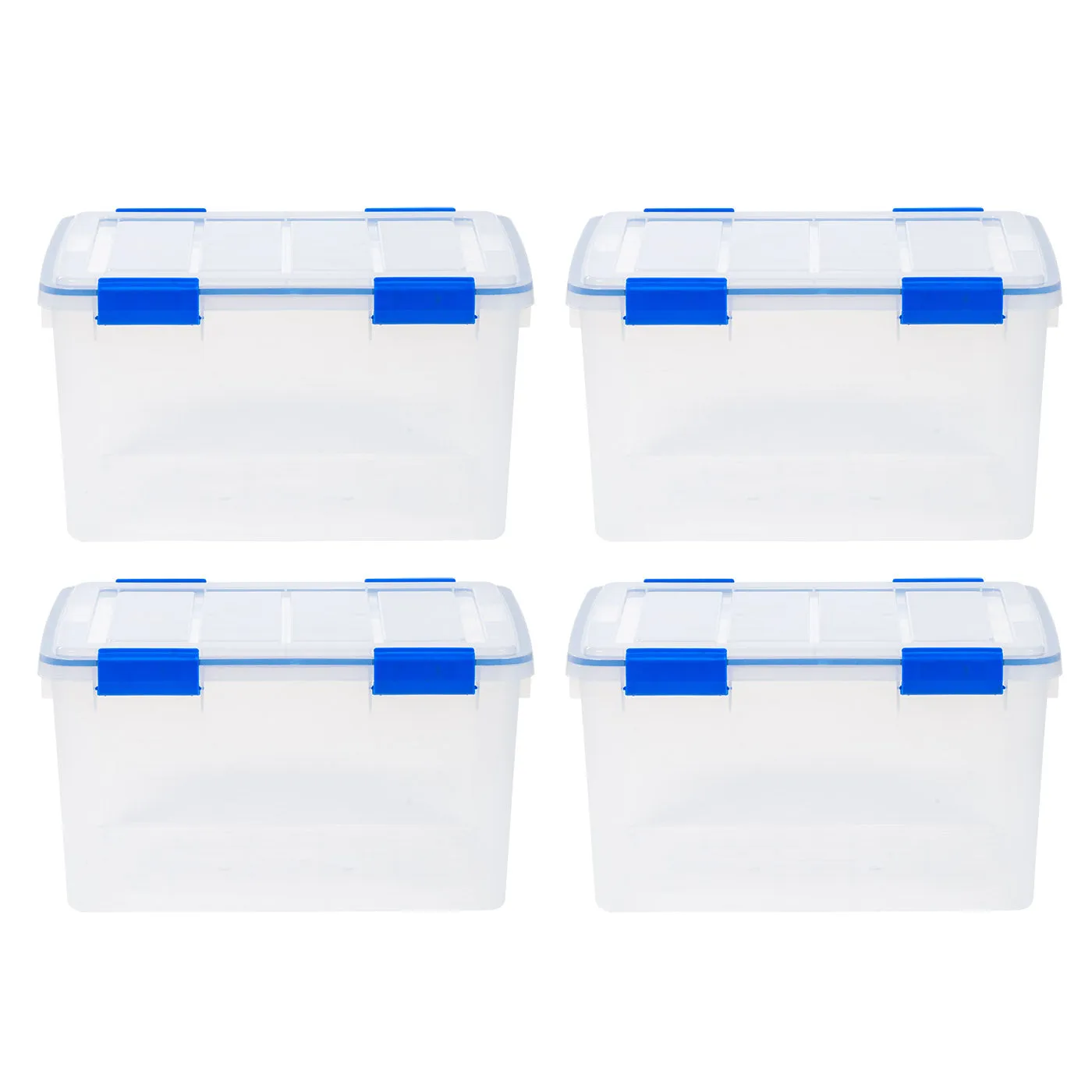 39.5 Quart Plastic Clear Storage Gasket Box Container with Latching Buckle Pack of 3