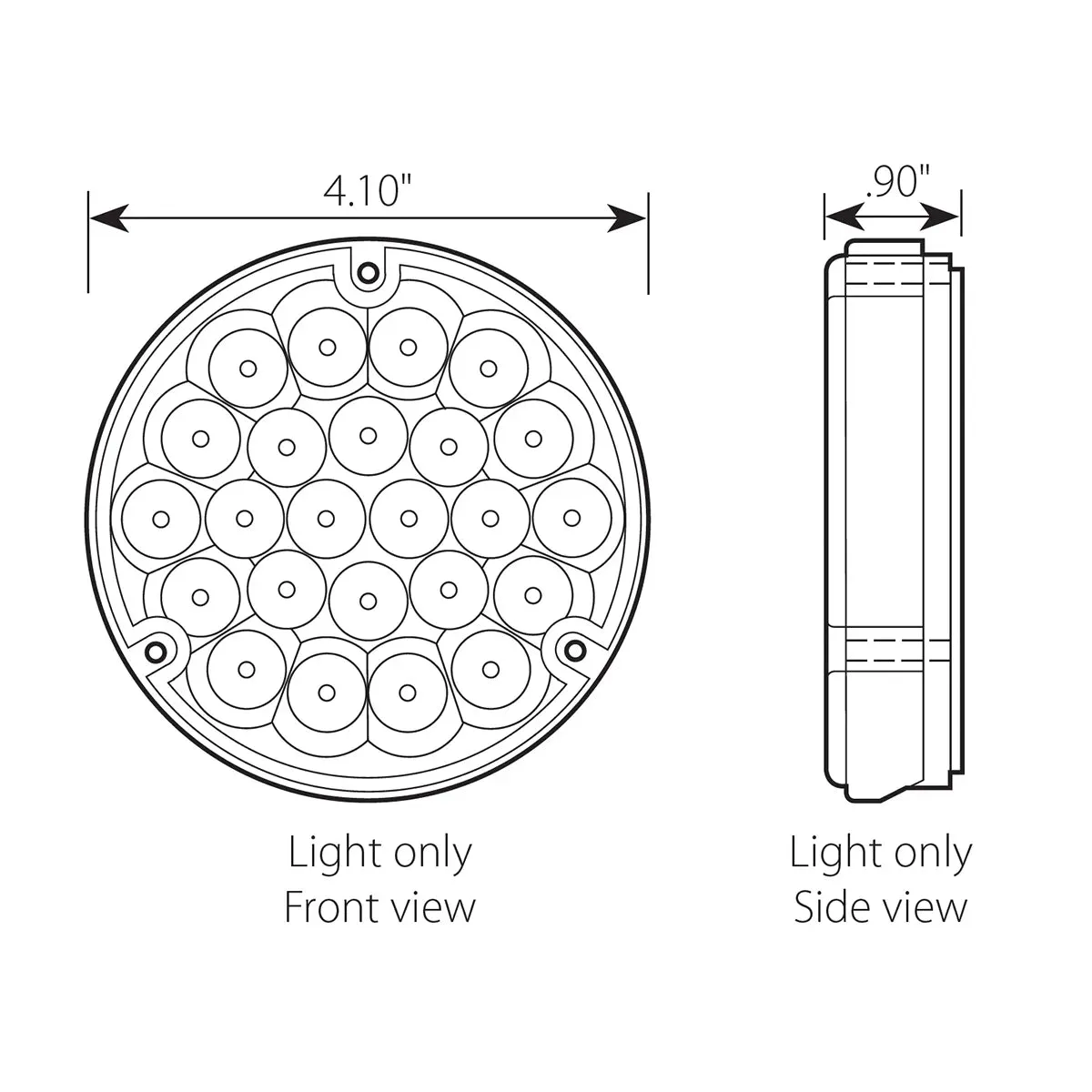 4" PEARL RED LED LIGHT W/#1157 BULB BASE, RED LENS