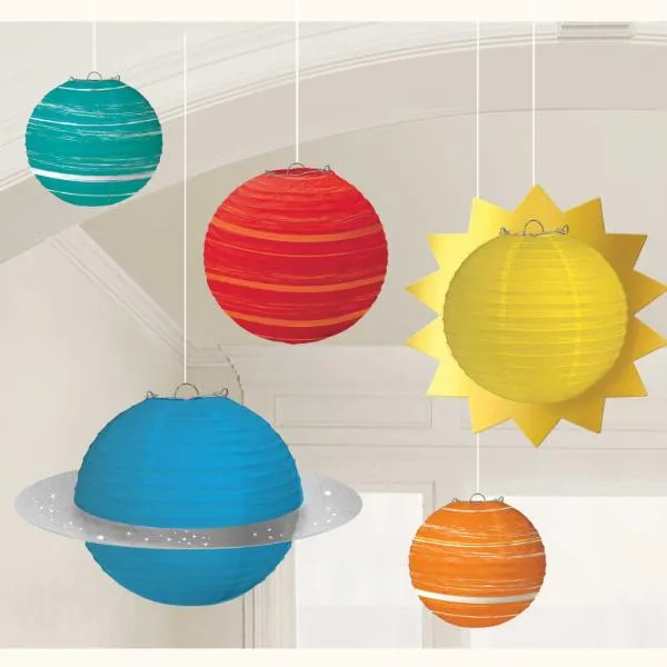 5 Pack Blast Off Birthday Planets Paper Lanterns