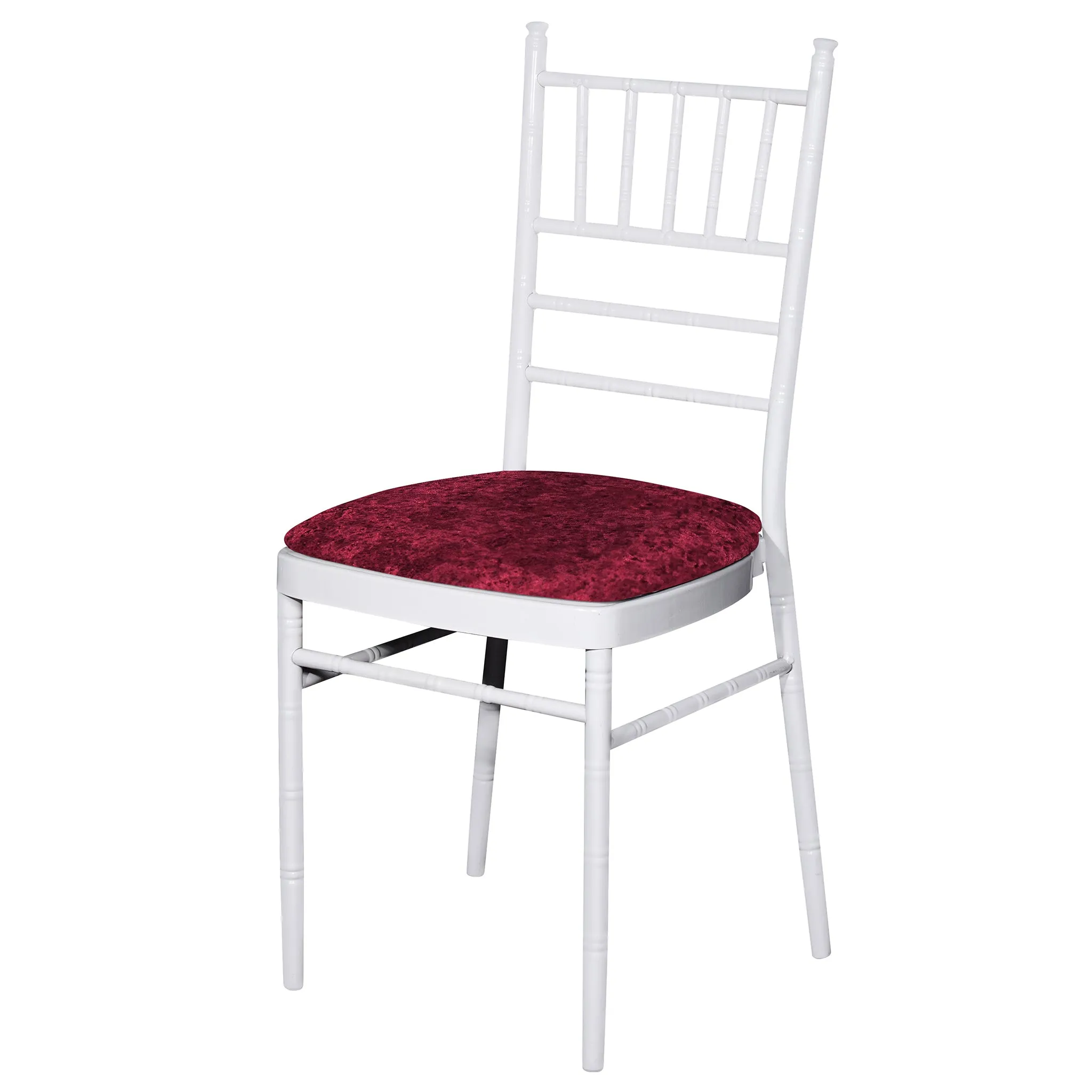 5 pcs/pk Velvet Spandex Chiavari Seat Pad Cover - Burgundy