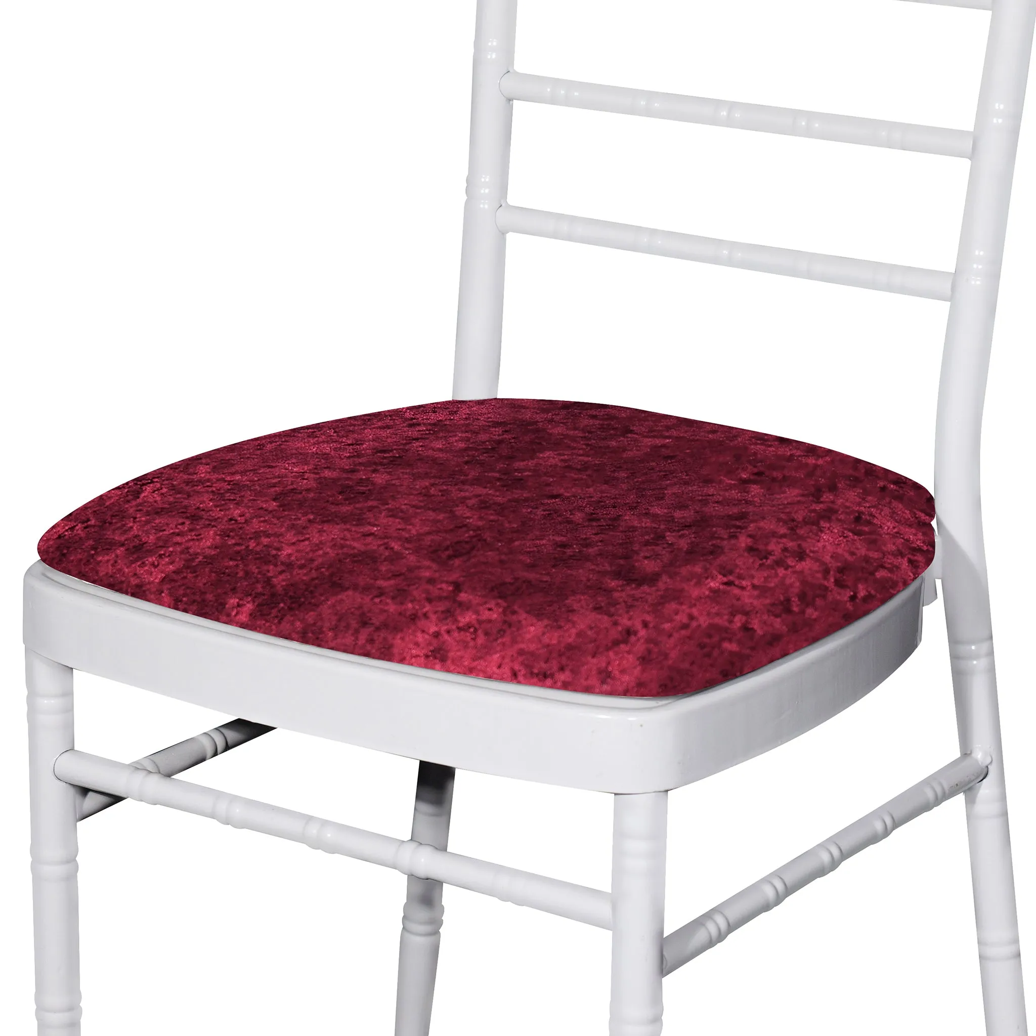 5 pcs/pk Velvet Spandex Chiavari Seat Pad Cover - Burgundy