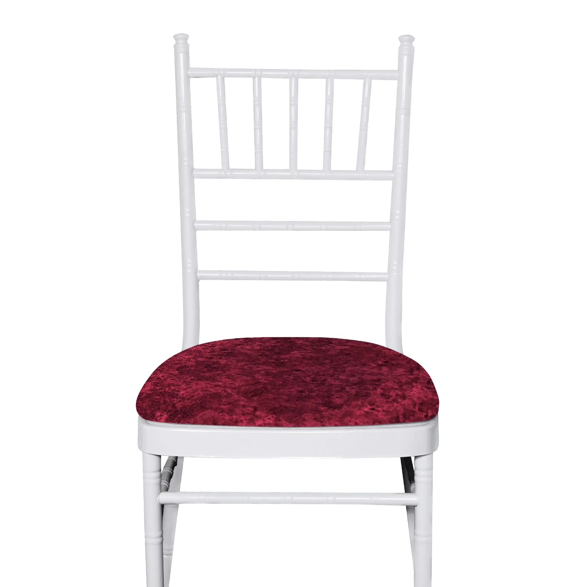 5 pcs/pk Velvet Spandex Chiavari Seat Pad Cover - Burgundy