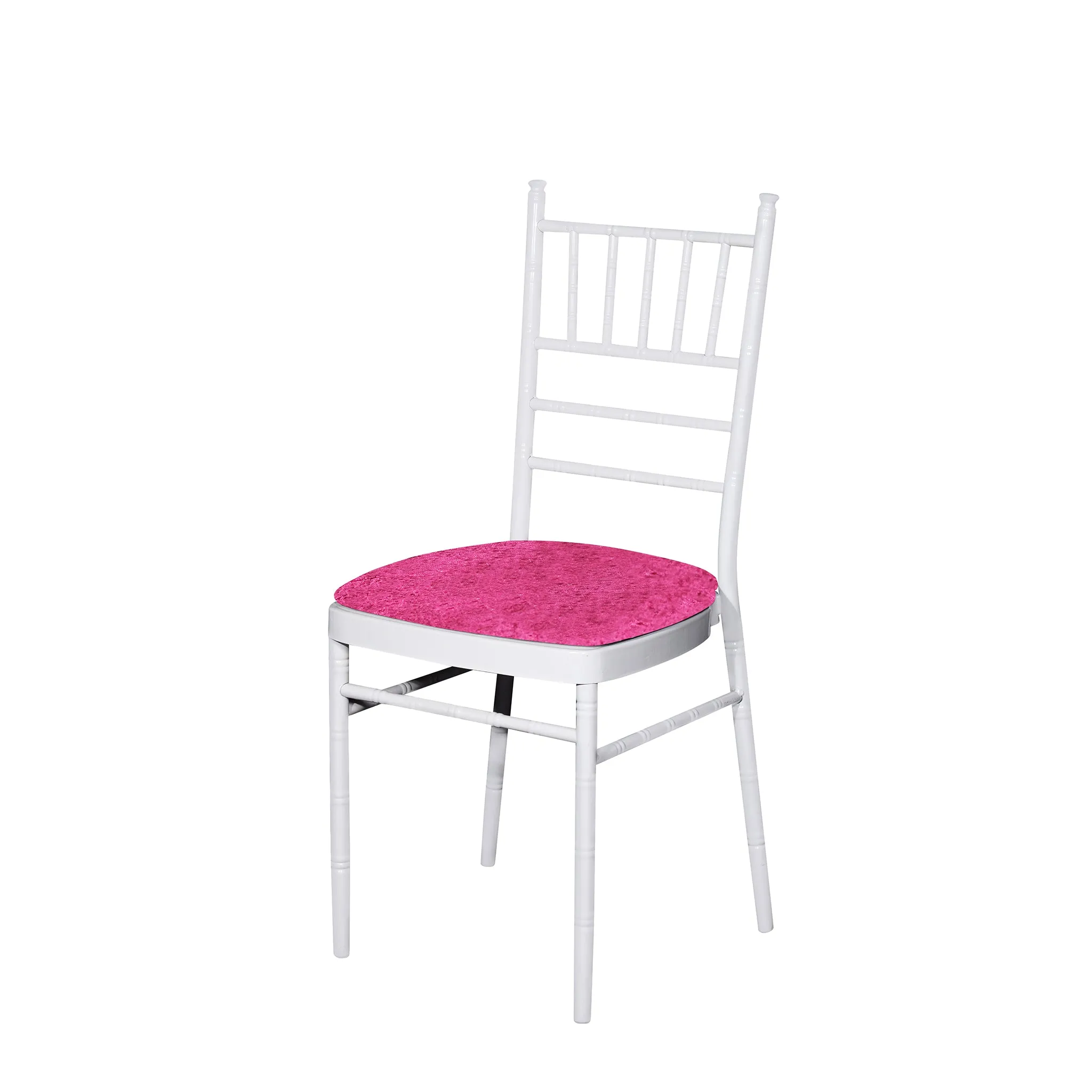 5 pcs/pk Velvet Spandex Chiavari Seat Pad Cover - Fuchsia