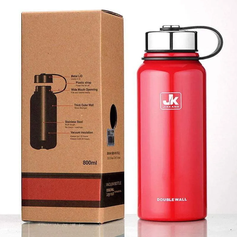 600ml / 1000ml / 1500ml JK Double Wall Stainless Steel Thermal Water Bottle Vacuum Flask