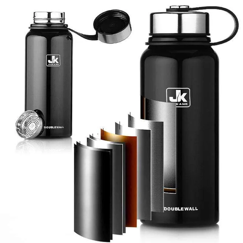 600ml / 1000ml / 1500ml JK Double Wall Stainless Steel Thermal Water Bottle Vacuum Flask