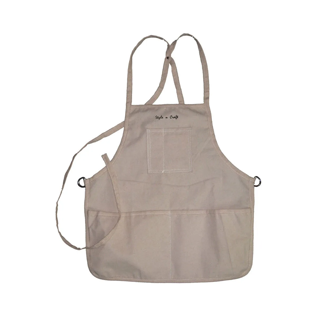 60516 - 4 Pocket Loop Neck Bib Apron in Canvas | Style n Craft