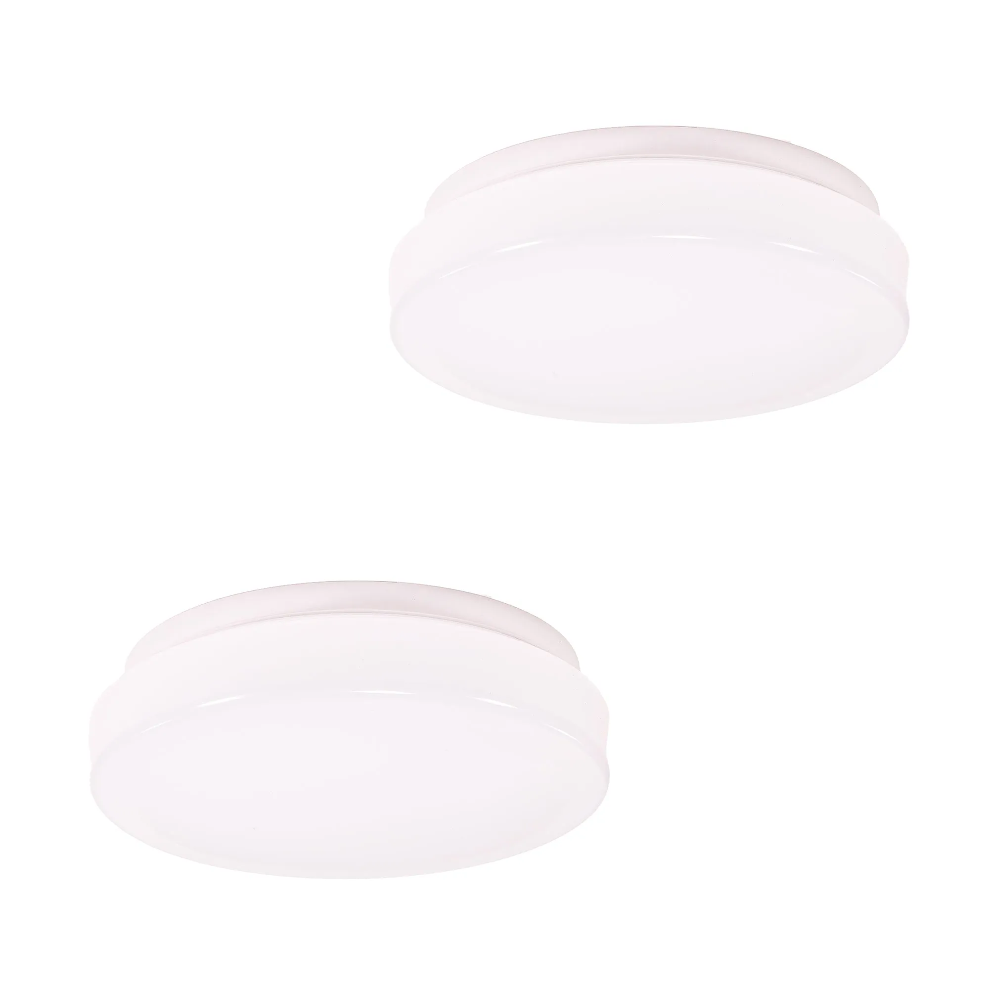 7 Inch Integrated LED Ceiling Flush Mount, 800 Lumens, 3K, White Finish 2 PACK