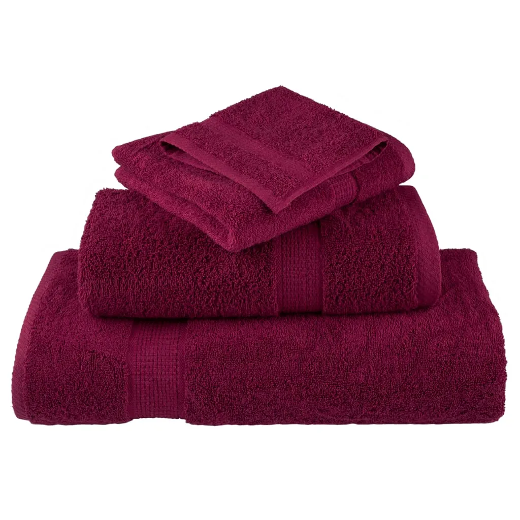 8 Piece Premium Towel Set SOLUND Bordeaux 600 gsm