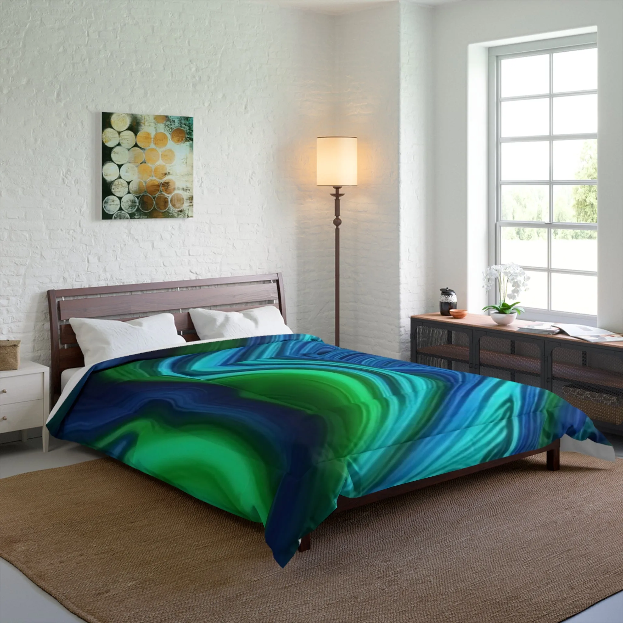 Abstract Wave Comforter - Cozy Bedroom Decor for Relaxation