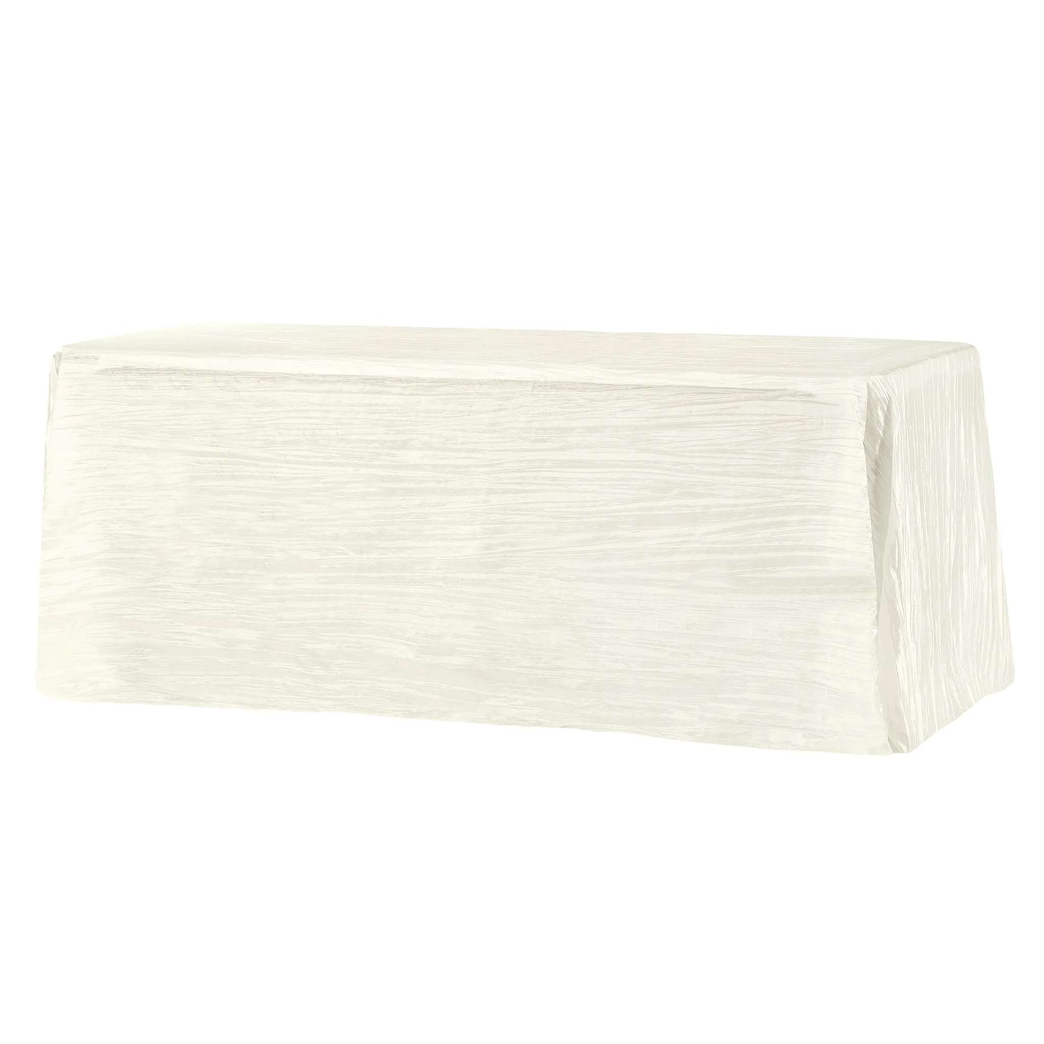 Accordion Crinkle Taffeta 90"x156" Rectangular Tablecloth - Ivory