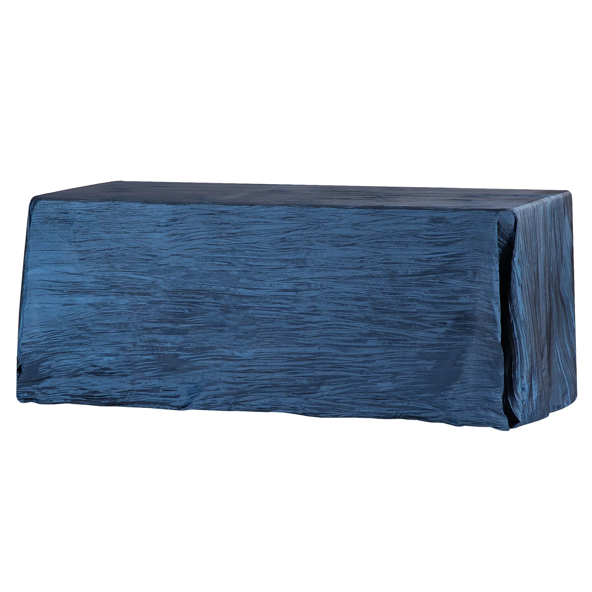 Accordion Crinkle Taffeta 90"x156" Rectangular Tablecloth - Navy Blue