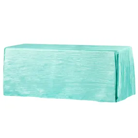 Accordion Crinkle Taffeta 90"x156" Rectangular Tablecloth - Turquoise