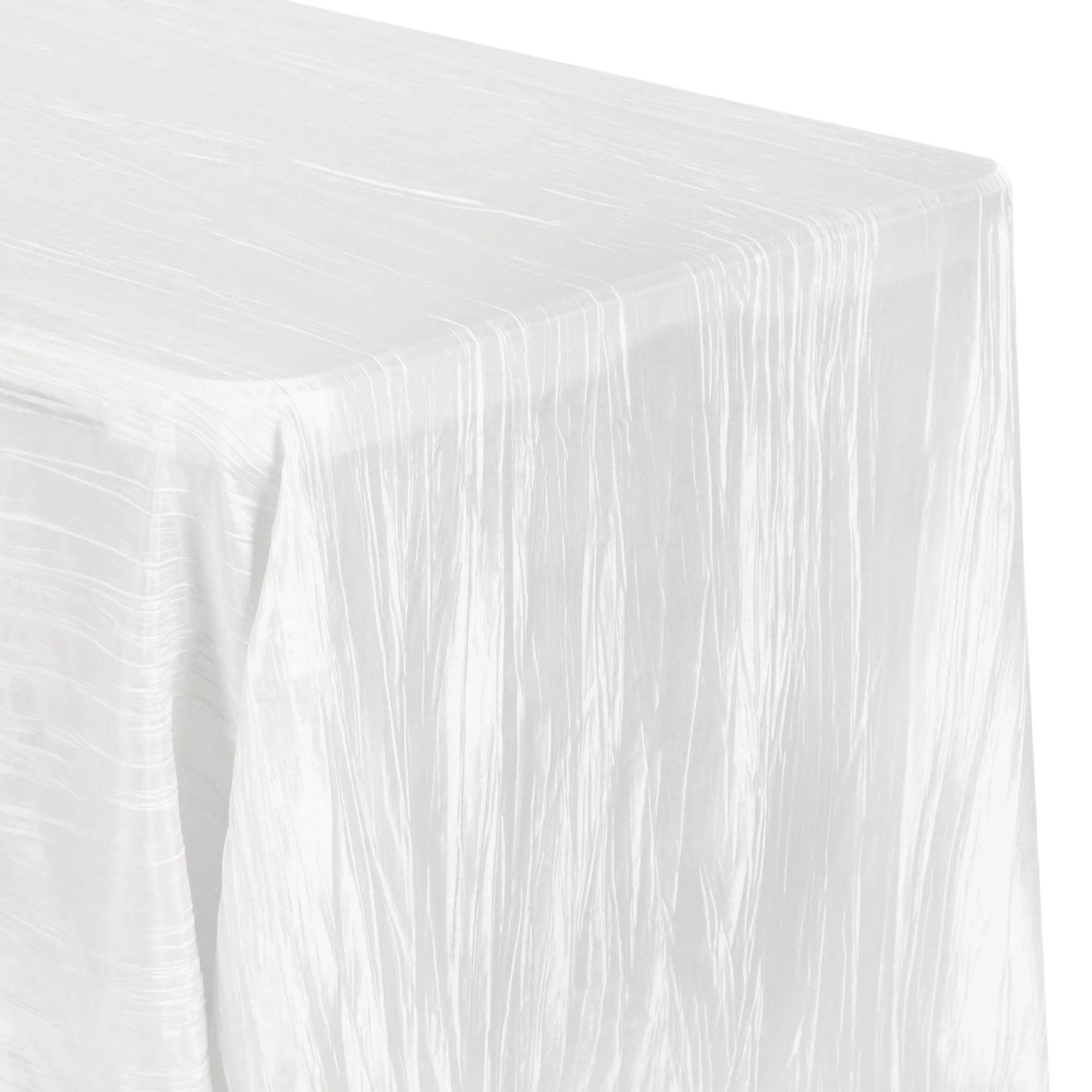 Accordion Crinkle Taffeta 90"x156" Rectangular Tablecloth - White