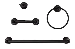 Alexandria Matte Black Bathroom Hardware Set