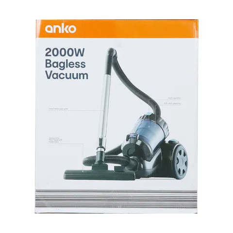 Anko 2000W 2.5L Bagless Vacuum - Black & Blue/Ideal for your Living Space