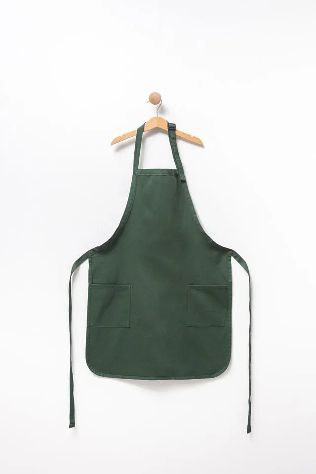 Apron with Patch Pockets Adjustable Neck Strap With Buckle