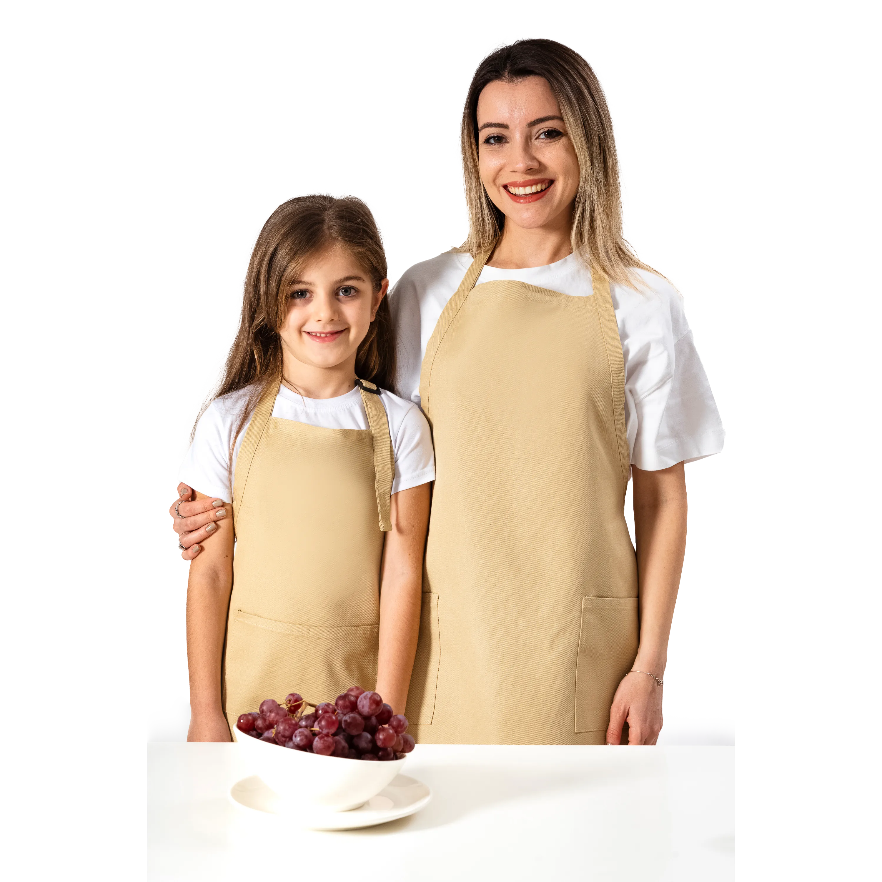 Apron with Patch Pockets Adjustable Neck Strap With Buckle