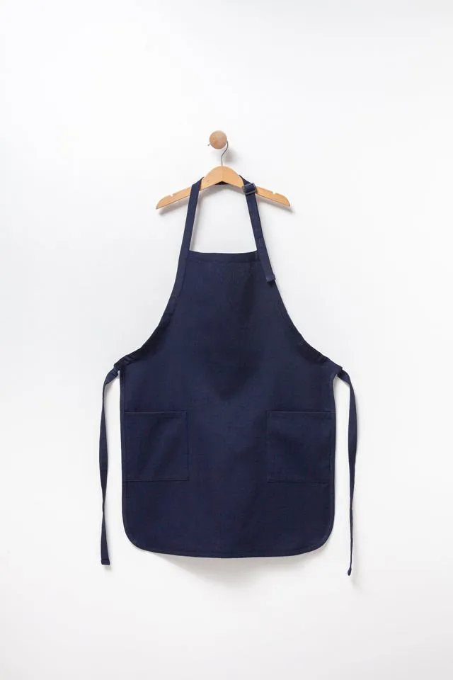 Apron with Patch Pockets Adjustable Neck Strap With Buckle