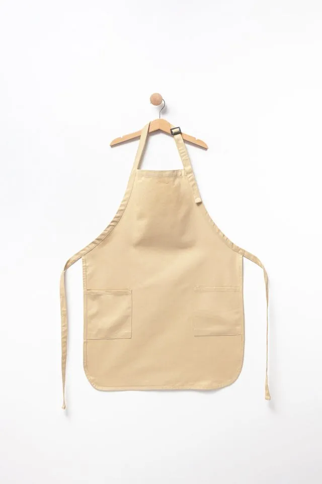 Apron with Patch Pockets Adjustable Neck Strap With Buckle