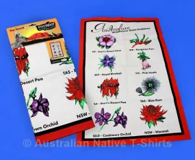 Australian State Wildflowers Souvenir Tea Towel