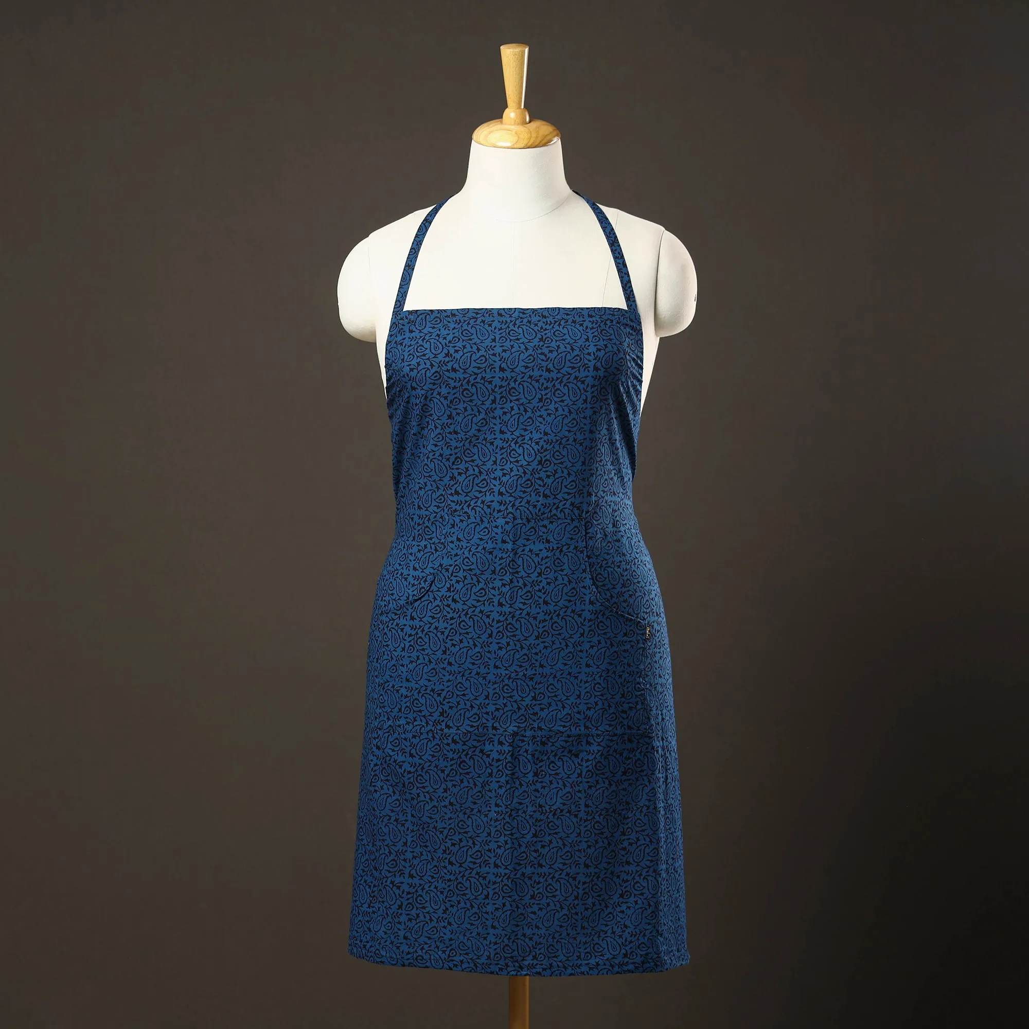 Bagh Block Printed Cotton Apron with Pocket 38