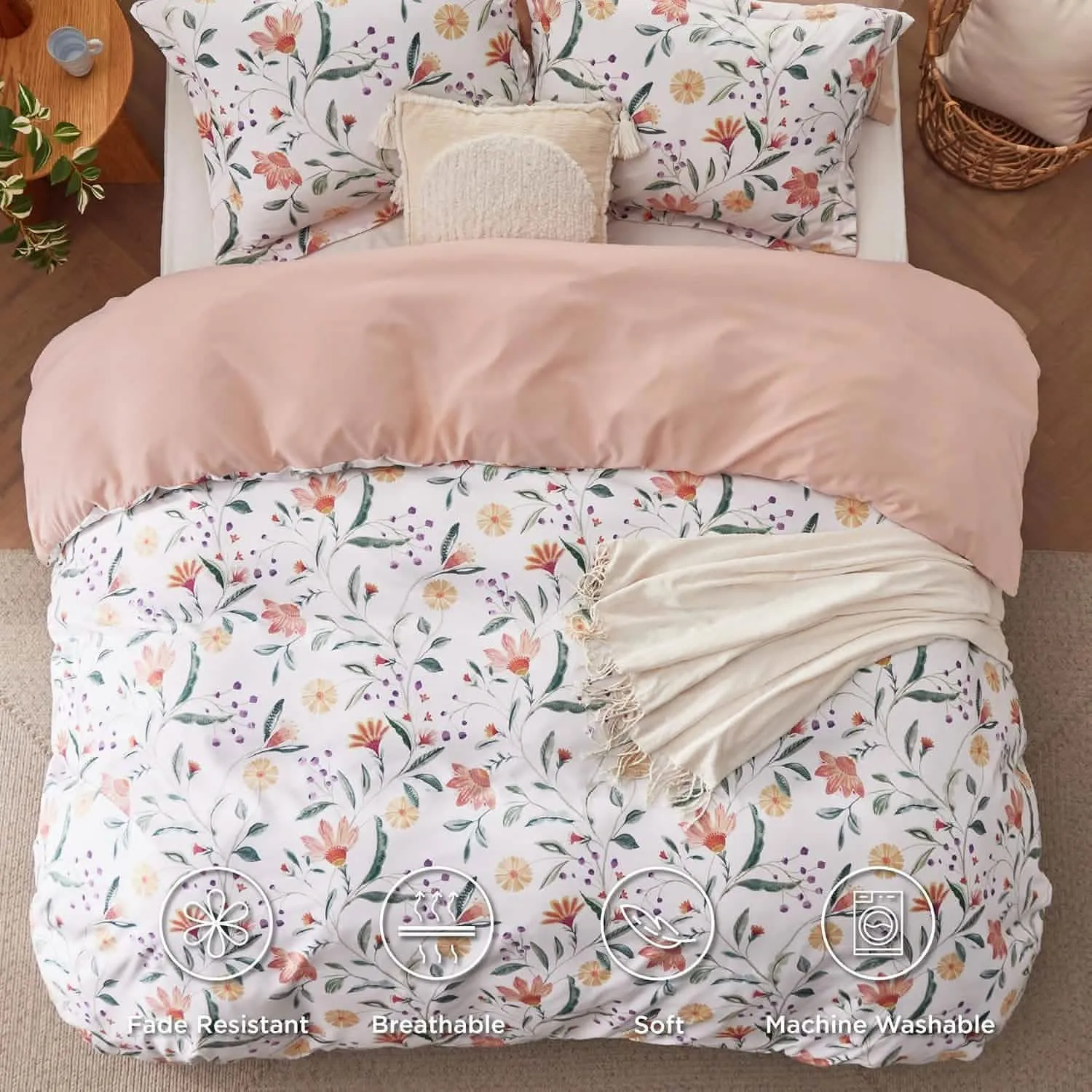 Bedsure Reversible Pale Duvet Cover Set