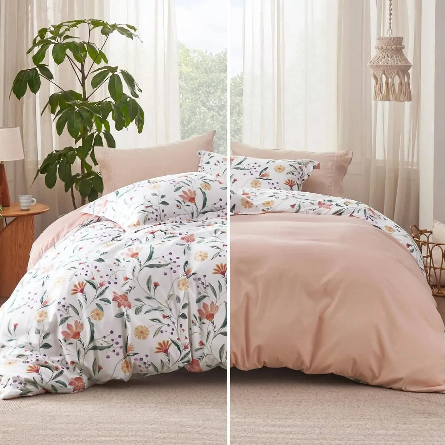 Bedsure Reversible Pale Duvet Cover Set