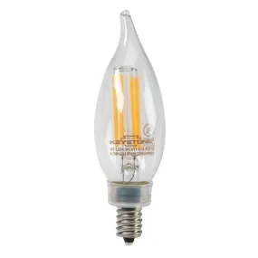 Bent Tip Chandelier Filament bulb, 40W Equivalent, CA11 shape, E12 Candalbra base, 2700K, 90 CRI , Clear