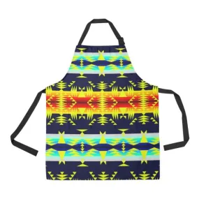 Between the Mountains Navy Yellow Apron