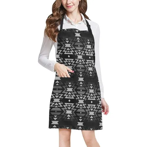 Black Fire Black and Gray Apron