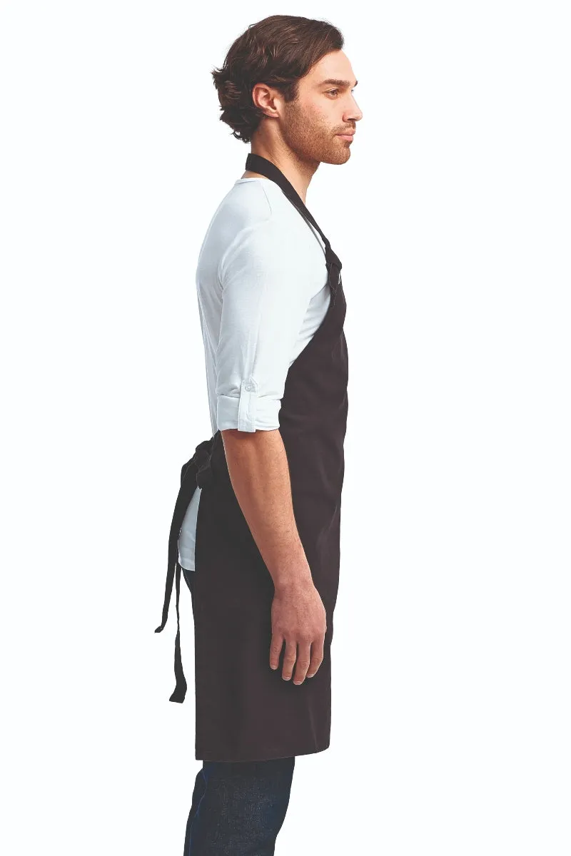 Black "Calibre" Heavy Cotton Canvas Adjustable Bib Apron (No Pockets)