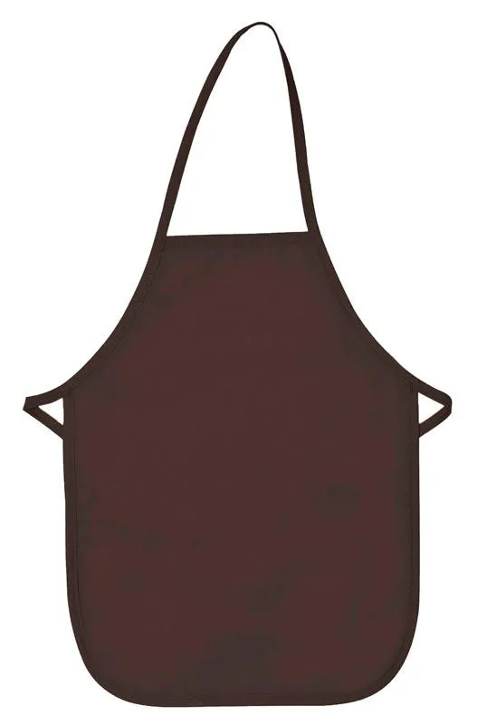 Brown Kid's XL Bib Apron (No Pockets)