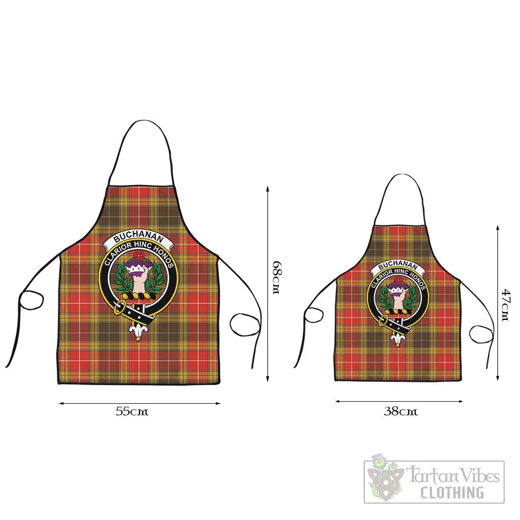 Buchanan Old Set Weathered Tartan Apron with Family Crest