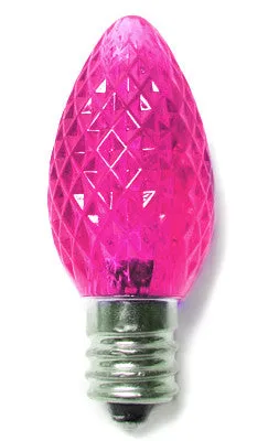 C7 LED Twinkle Bulbs - Pink - 25 Pack