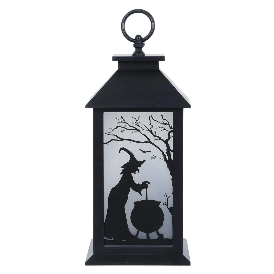 Cackle & Co Black Halloween Design Lantern With Lights