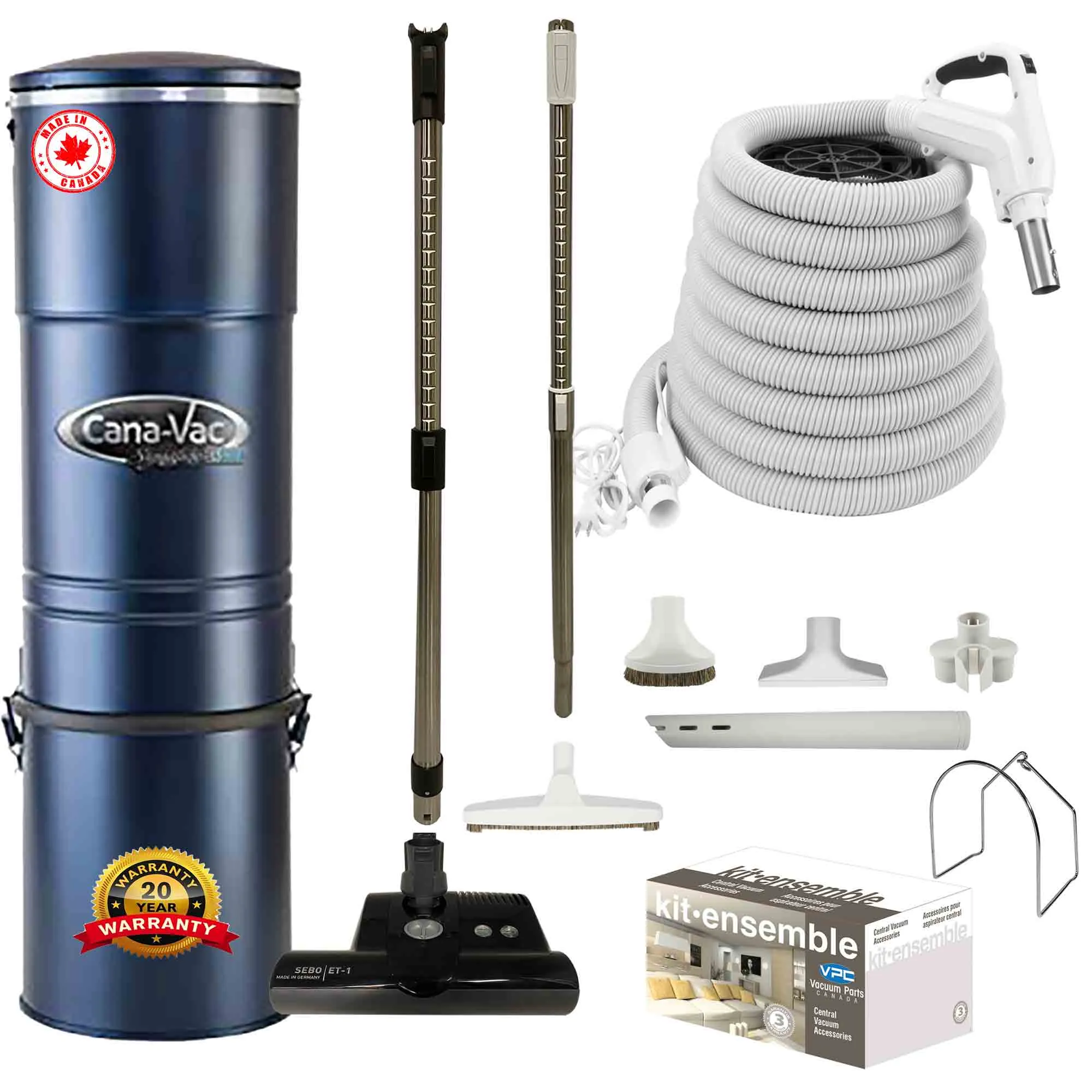 Cana-Vac LS690 Central Vacuum with Premium Electric Package