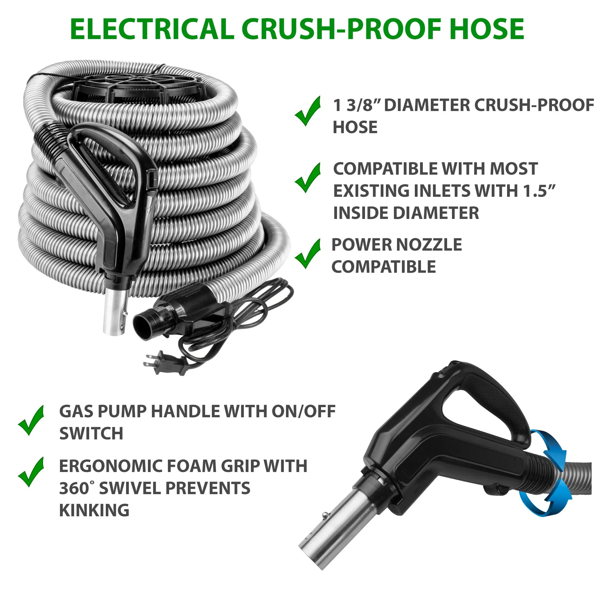 Cana-Vac LS690 Central Vacuum with Premium Electric Package