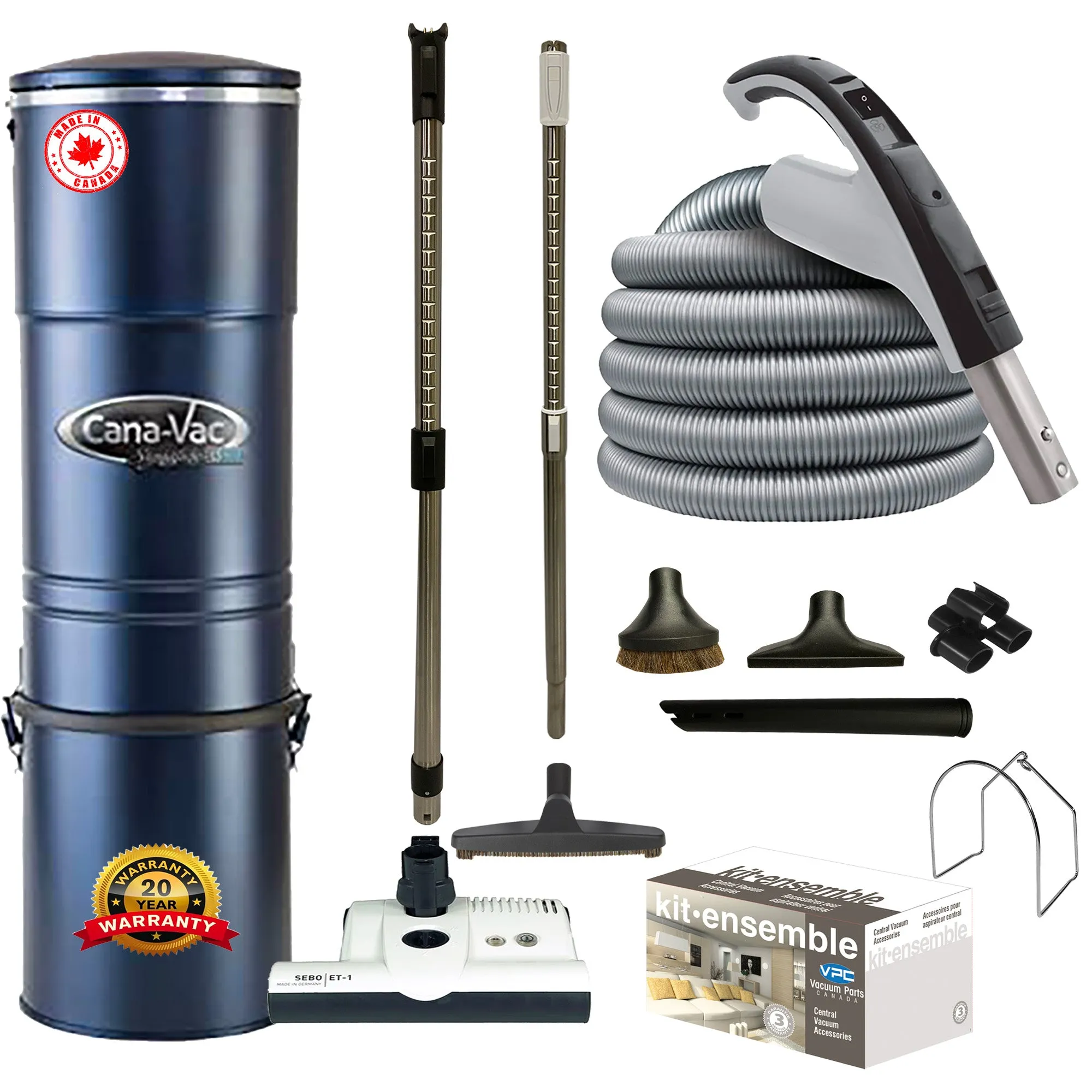 Cana-Vac LS690 Central Vacuum with Premium Electric Package