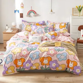 Cartoon Bunny Flowers Bedding Sets