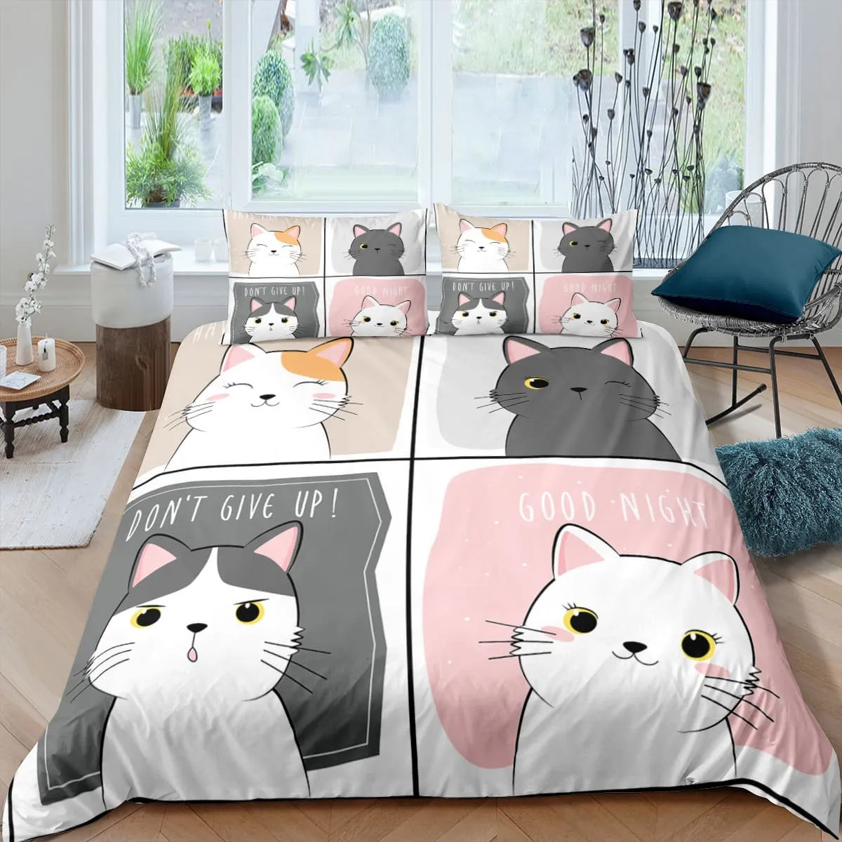 Cartoon Kitty Cat Love Heart Bedding Sets