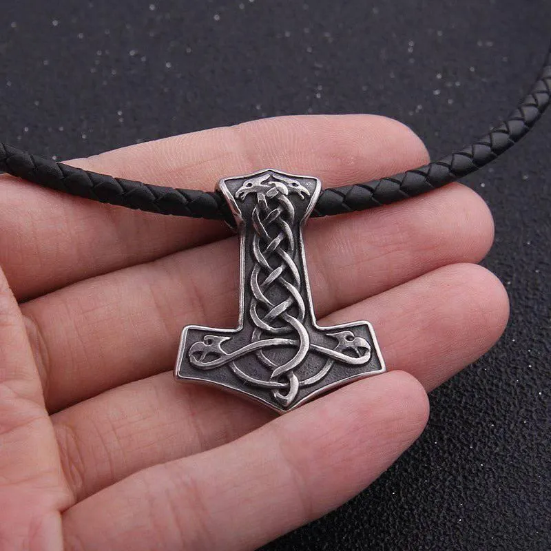 Celtic Raven Thor's Hammer - Stainless Steel