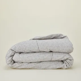 Checked Linen Duvet Cover