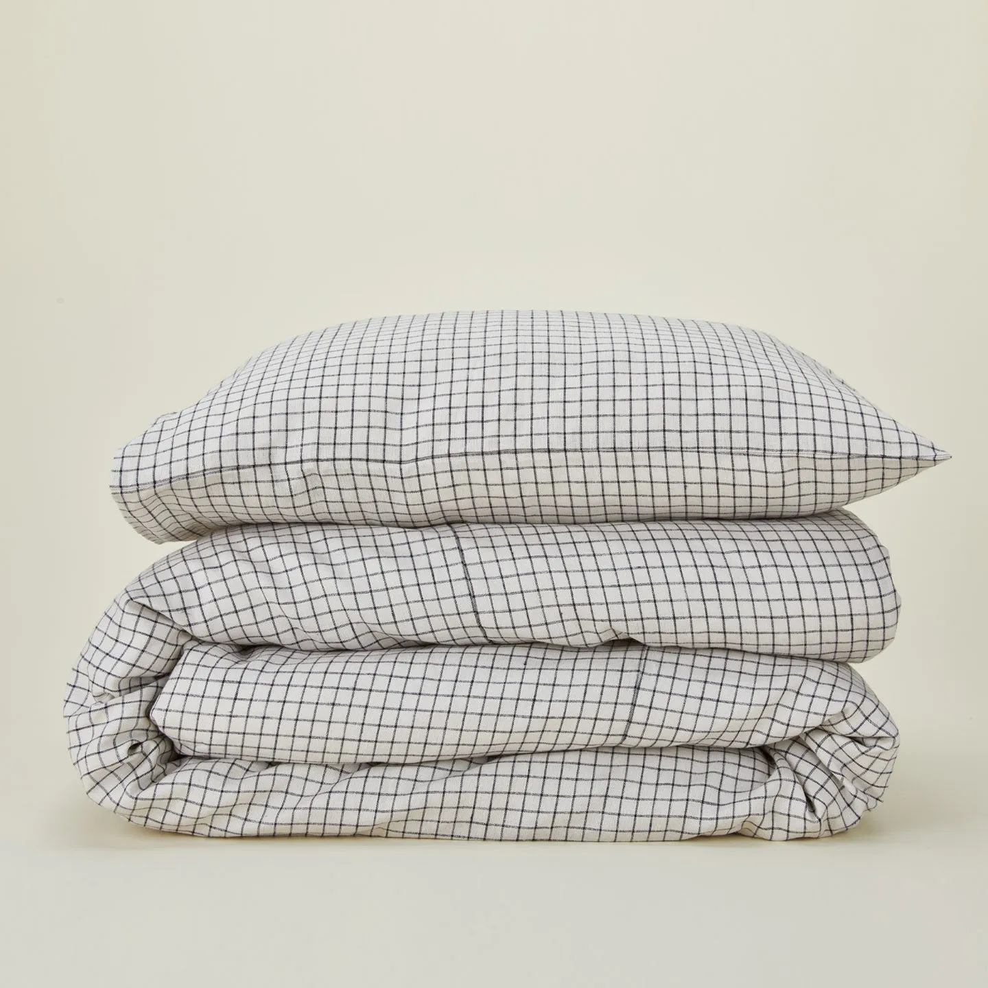 Checked Linen Duvet Cover